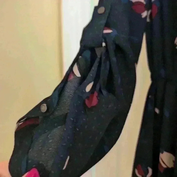 Reitmans size Small navy dress with  pattern drawstring waist - Picture 10 of 13